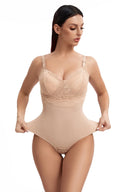 Seamless Lace Thong Bodysuit for Tummy Control Shaping