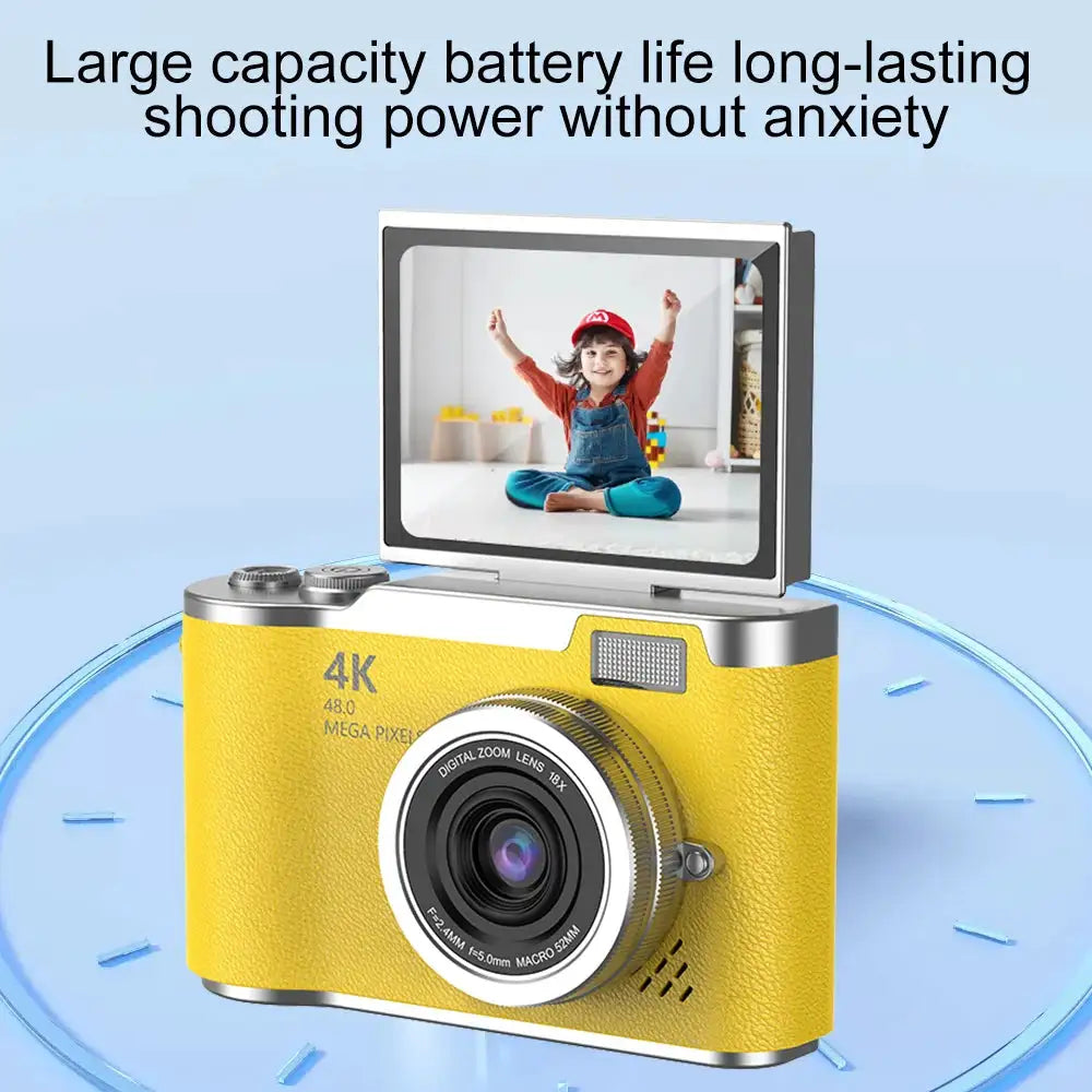 Digital Camera 8X Digital Zoom Vintage Video Recorder 180° Flip Screen Compact Digital Photography Camera for Children Toys