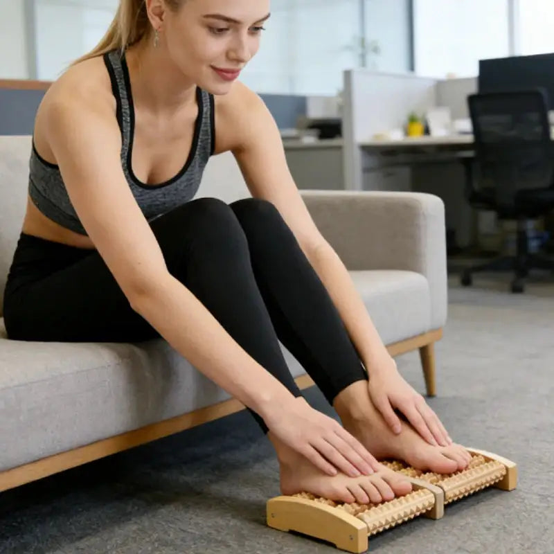 1pcs Wooden Foot Massager Roller Reflexology for Stress Fitness Health Care Feet Massager Colorful Massage Roller Pain Relief