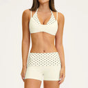 Fitness Set Women Stripes Polka Dot Capri
