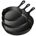 Cast Iron Skillet Set ( Inch) Pre-Seasoned, Heavy-Duty Pans for