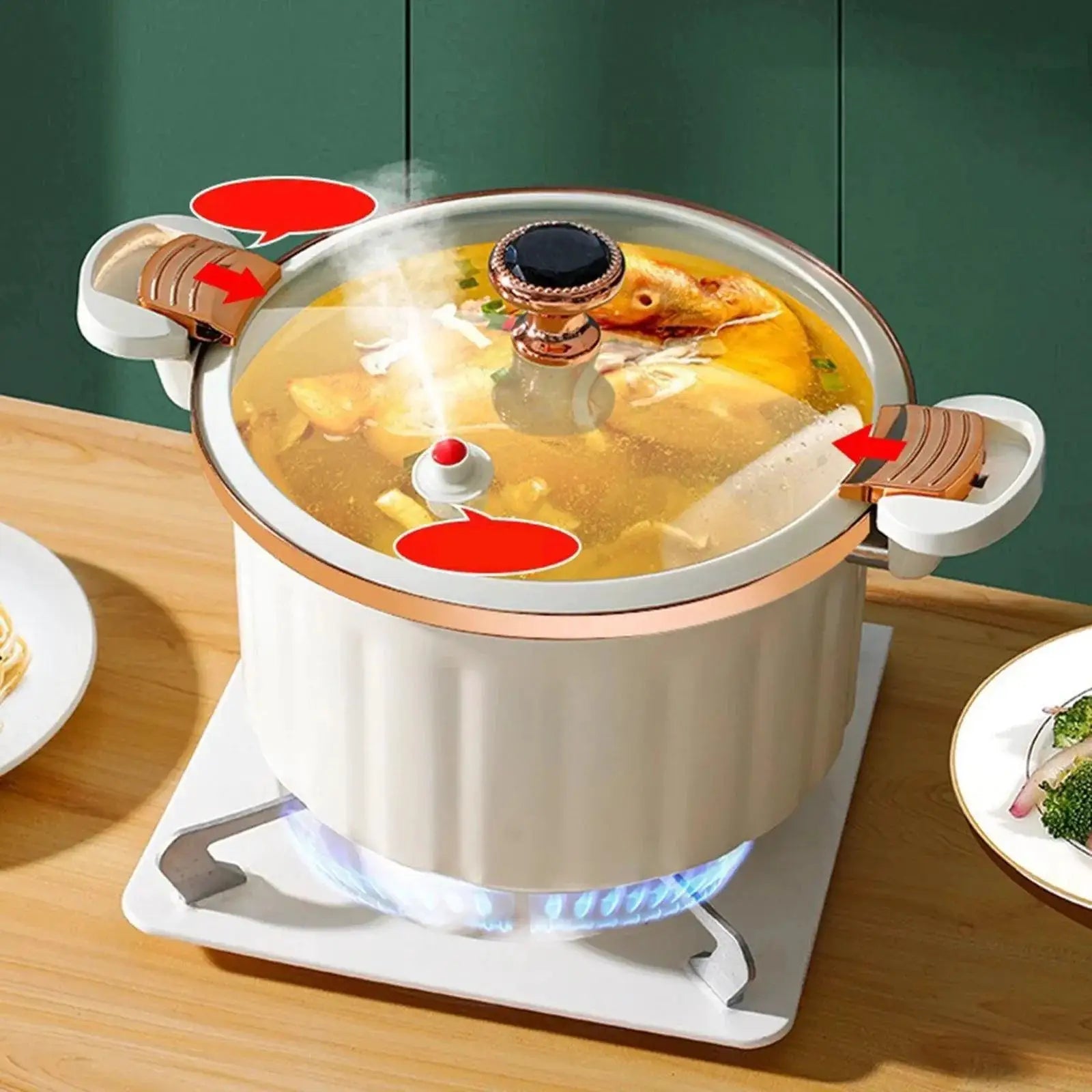 Pressure Soup Pot Nonstick Stewing Pot 8L Korean Enamel