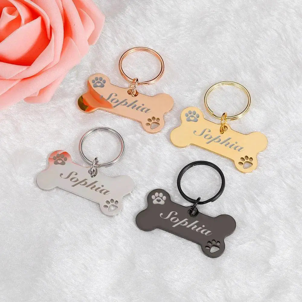 Personalized Stainless Steel Pet Name Tag for Dogs and Cats