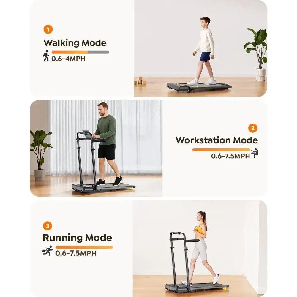 3 in 1 Under Desk Treadmill with Incline, Foldable Walking Pad, Adjustable Height, 300lbs Capacity for Home and Office