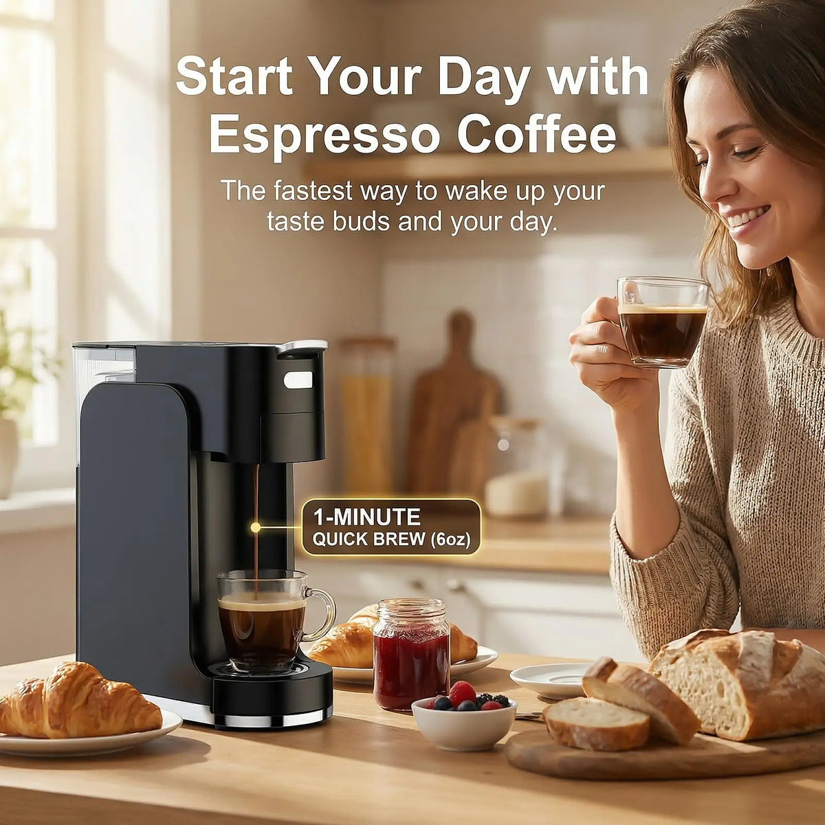 Single Serve Coffee Machine, Hot and Iced Coffee Maker — product view 7