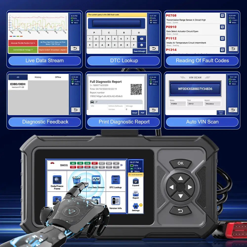 MUCAR CDE900 PRO OBD2 Auto Diagnostic Tool Car Scanner Full System 28 Reset Code Reader Scan Tool 2+32G WIFI Update