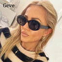 Luxury Vintage Oval Sunglasses for Women with UV Protection