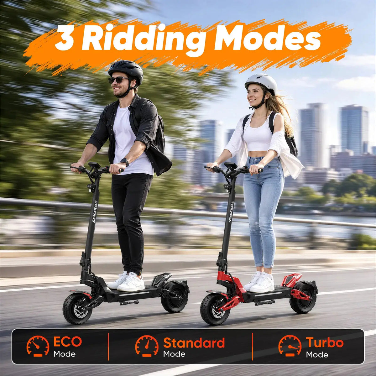 Spacewalk 3200W Peak Dual Motor Electric Scooter for Adults, 52V 22.5Ah Battery 43.5MPH Max Speed 60-80 Miles Long Range, 10" Off Road Tires, NFC Unlock & Smart APP, Foldable Commuting E Scooter 330LBS Load