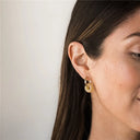 14K Gold Filled Garnet Hoop Earrings Handmade Gemstone Jewelry Boho