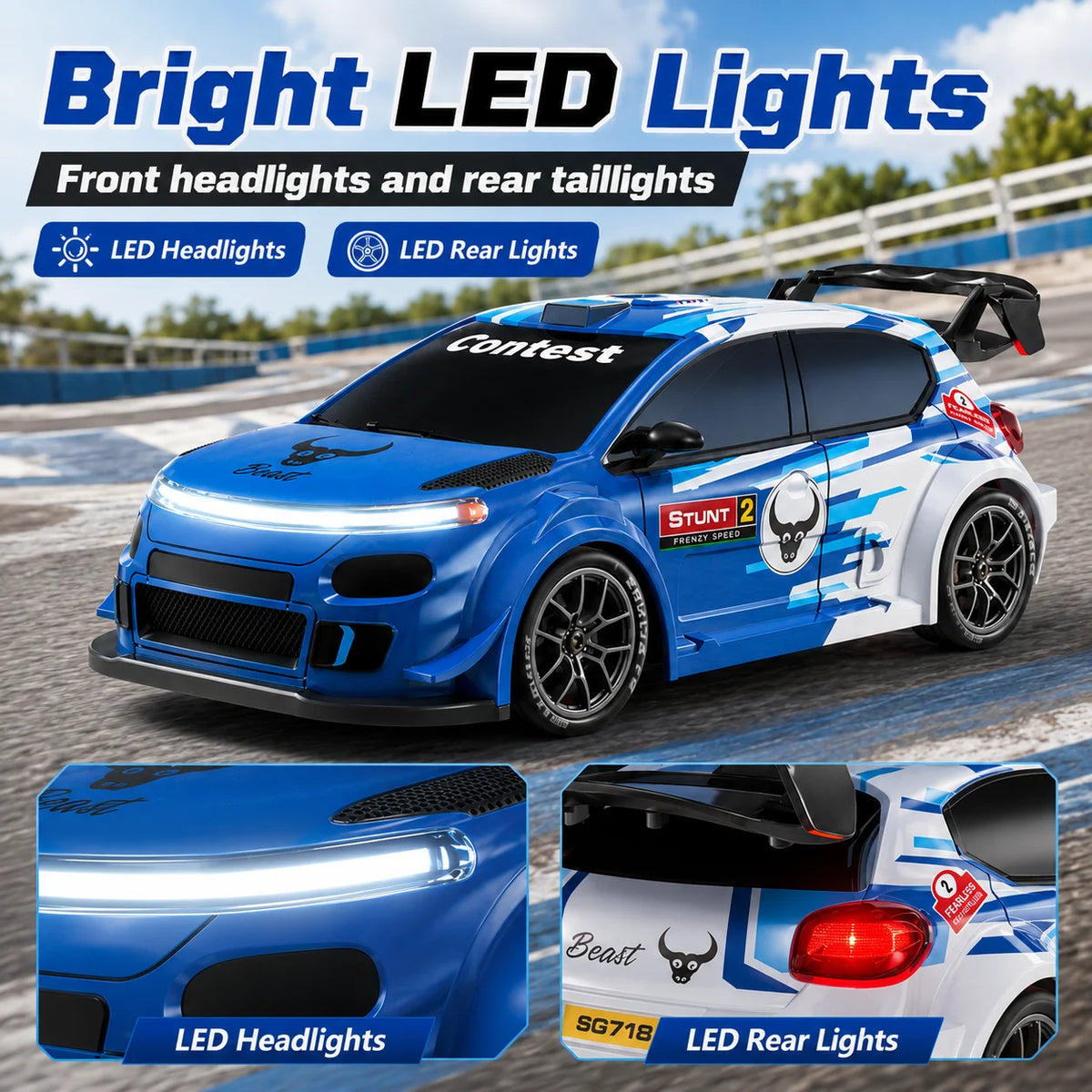 ZNLYRION : Scale RC Drift Car With Replaceable Racing Drift Tires — product view 6