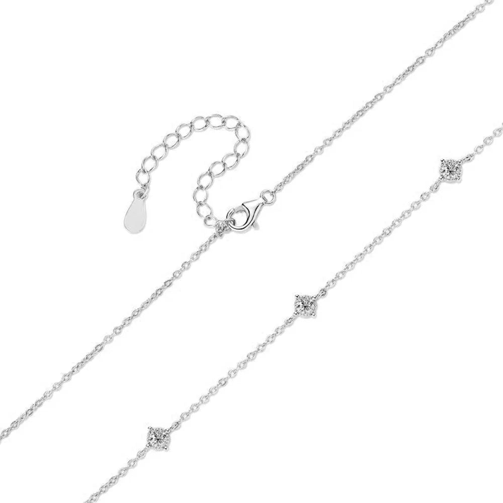 Moissanite Pendant Necklace in Sterling Silver Cbtb CB026 — product view 3