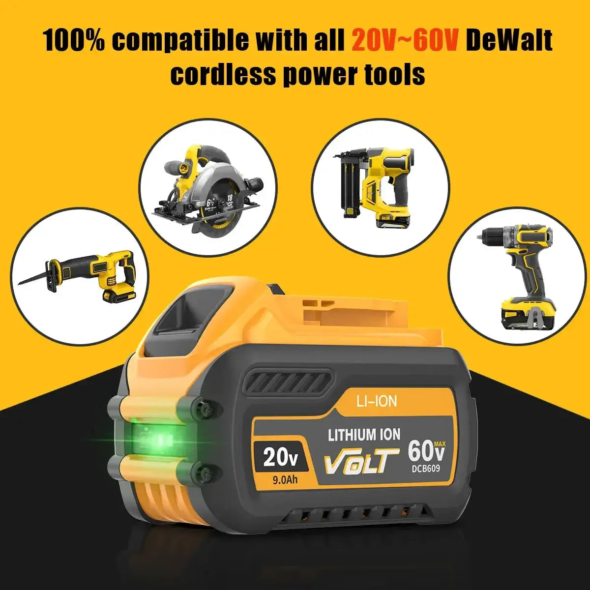 Dewalt 9Ah DCB609 Battery For 20V Max Tools Lasting Power - OurLum.com