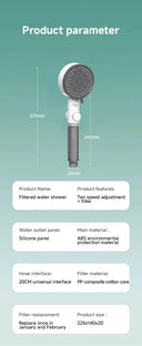 High Quality 8 Mode Shower Head Water Filter Adjustable High Pressure Shower