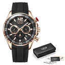 LIGE Men's Chronograph Watch Stylish Quartz Timepiece Design