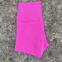 Plus Size High Waist Yoga Shorts - Stretchy