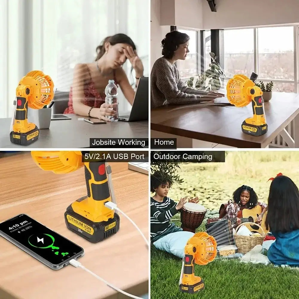 Remote Controlled Portable Jobsite Fan With LED Light