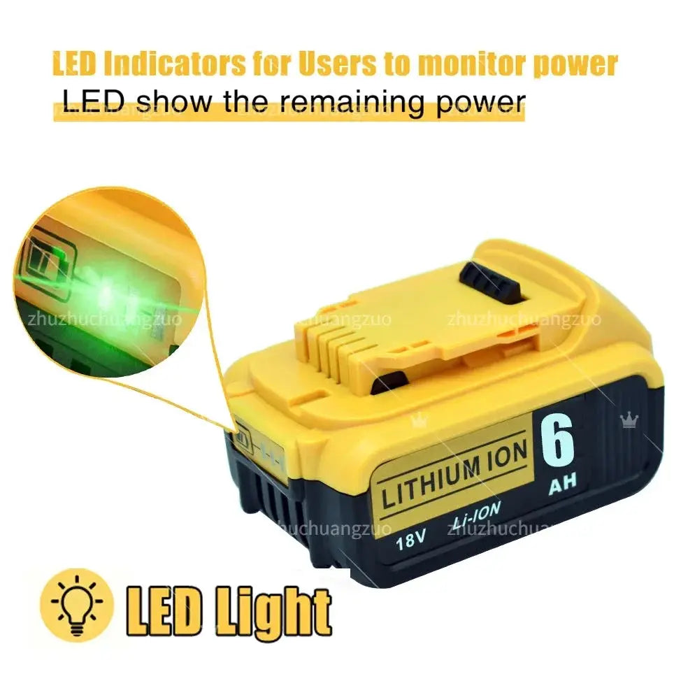 High Capacity 18V Lithium Battery for DCB184 DCB200 6000mAh