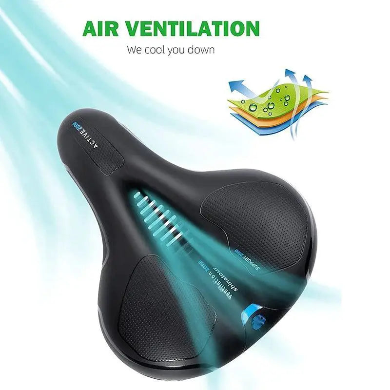 Waterproof Memory Foam Bike Seat With LED Taillight Comfort