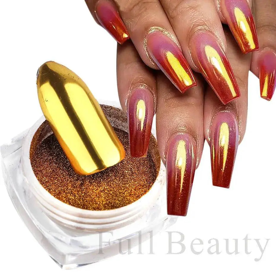 Mirror Glitter Nail Powder Kit Metallic Holographic Pigments
