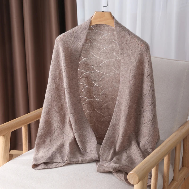 Cutout Wool Knit Winter Scarf