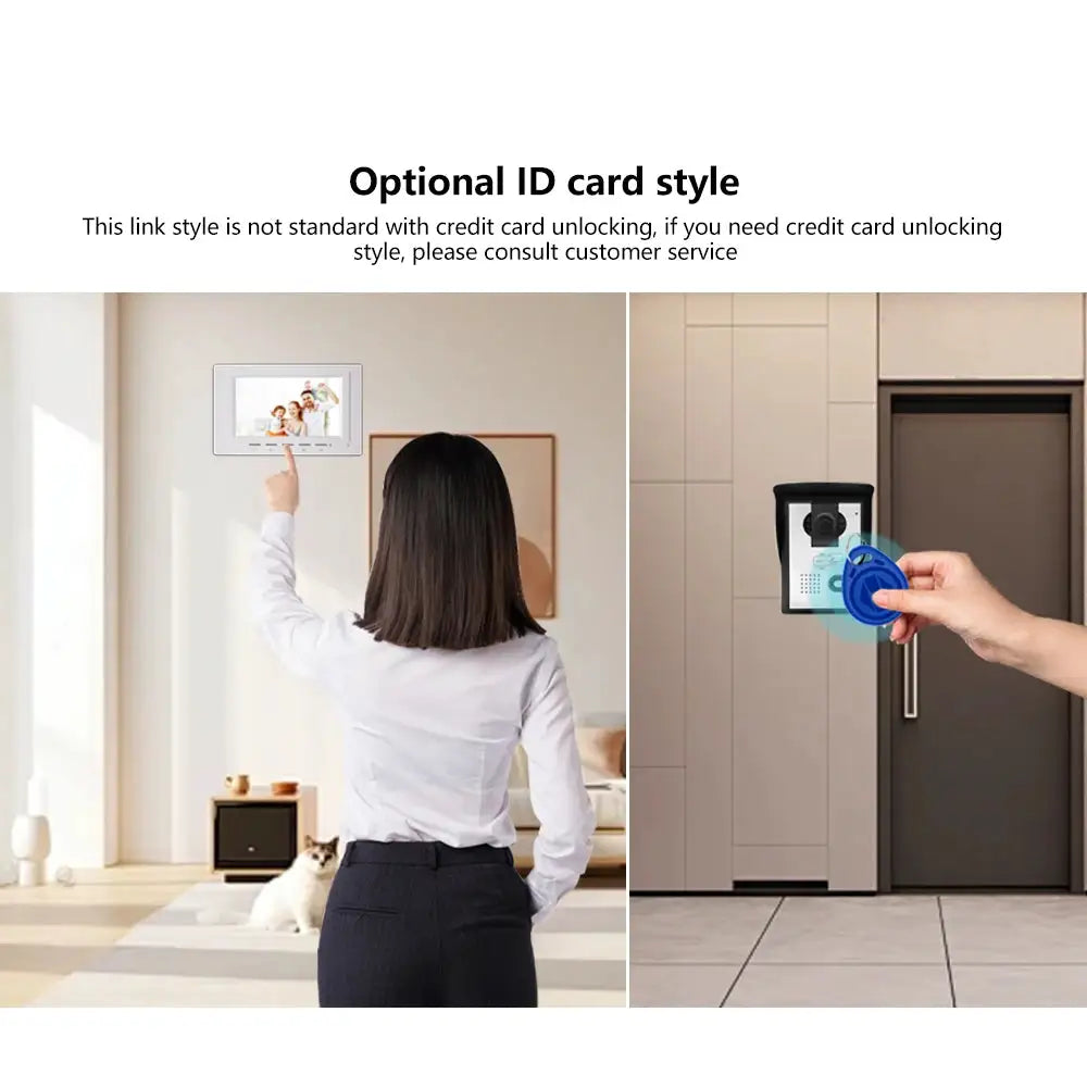 Super Low Price7 Inch Monitor 700tvl Cvbs Camera Video Door Phone Doorbell Intercom System Ir Night Vision Wired Doorbell Camera