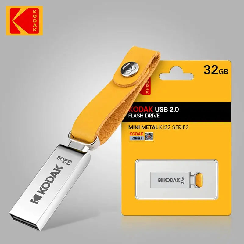 10pcs/lot Metal KODAK USB 2.0 PenDrive 32GB 64GB 128GB K122 USB Flash Drive Memory Disk U Stick Wholesale