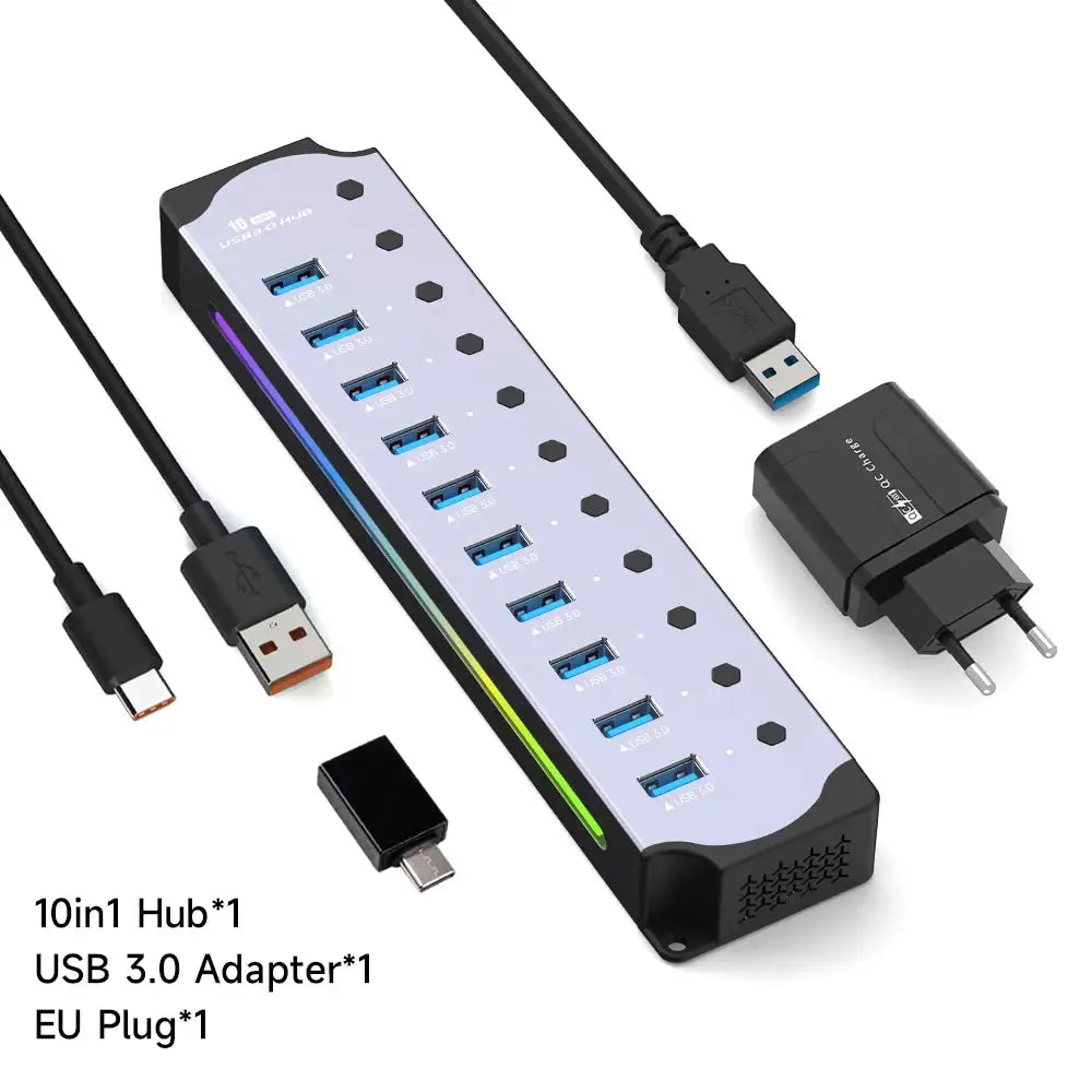 Port USB Hub - Powered RGB Switch — product view 12
