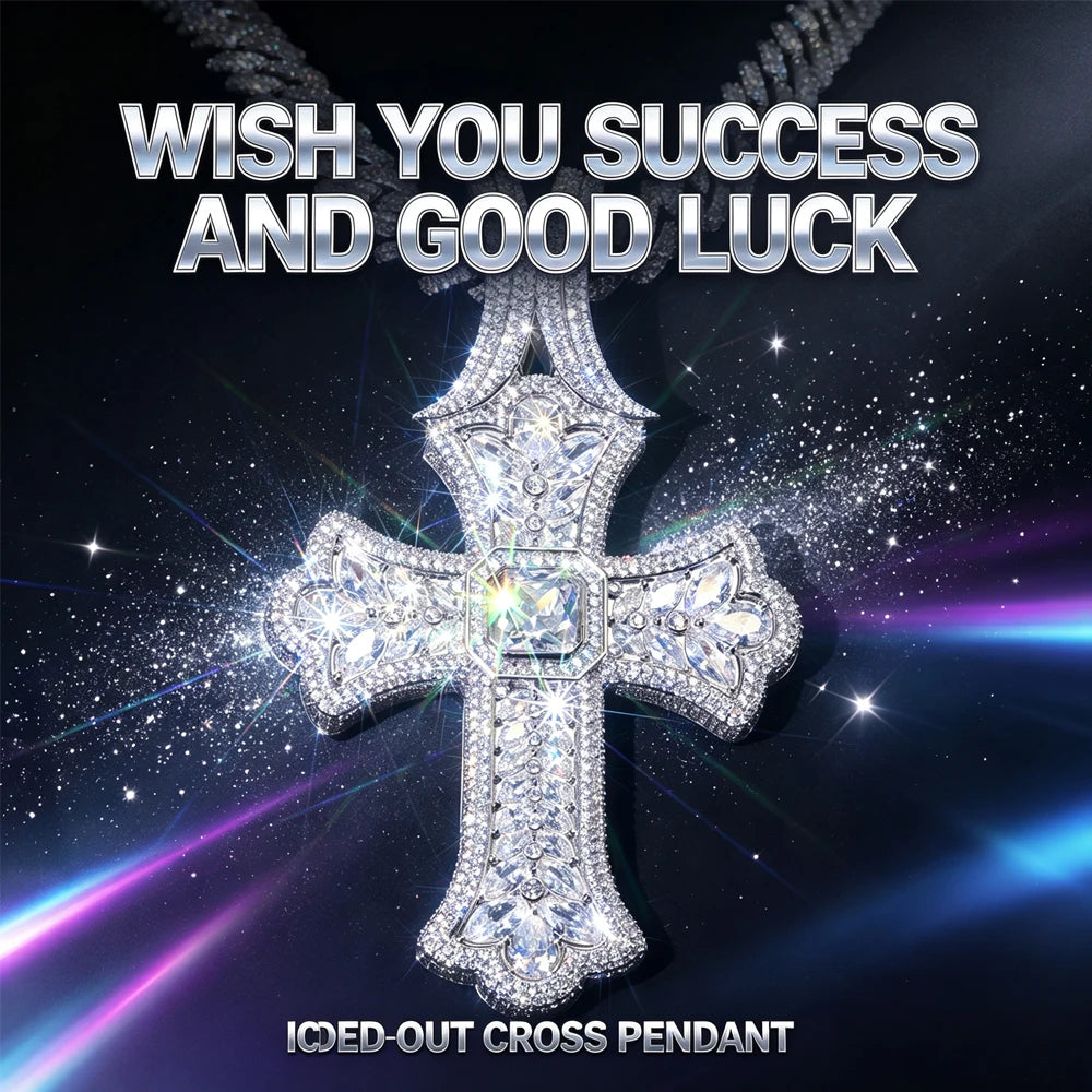 Iced Out Gothic Cross Pendant