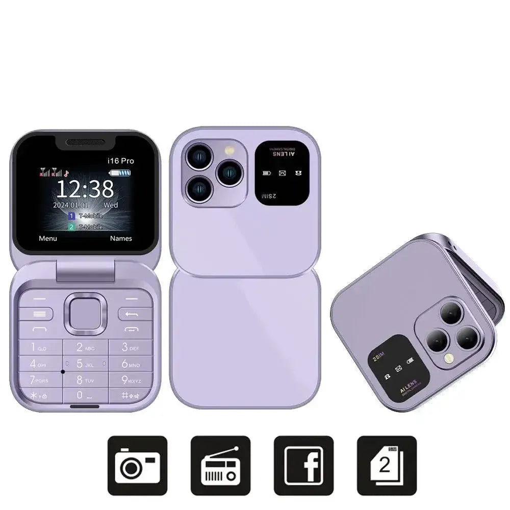 SERVO 2024 Mini Flip Phone 2SIM Small Display Compact Mobile