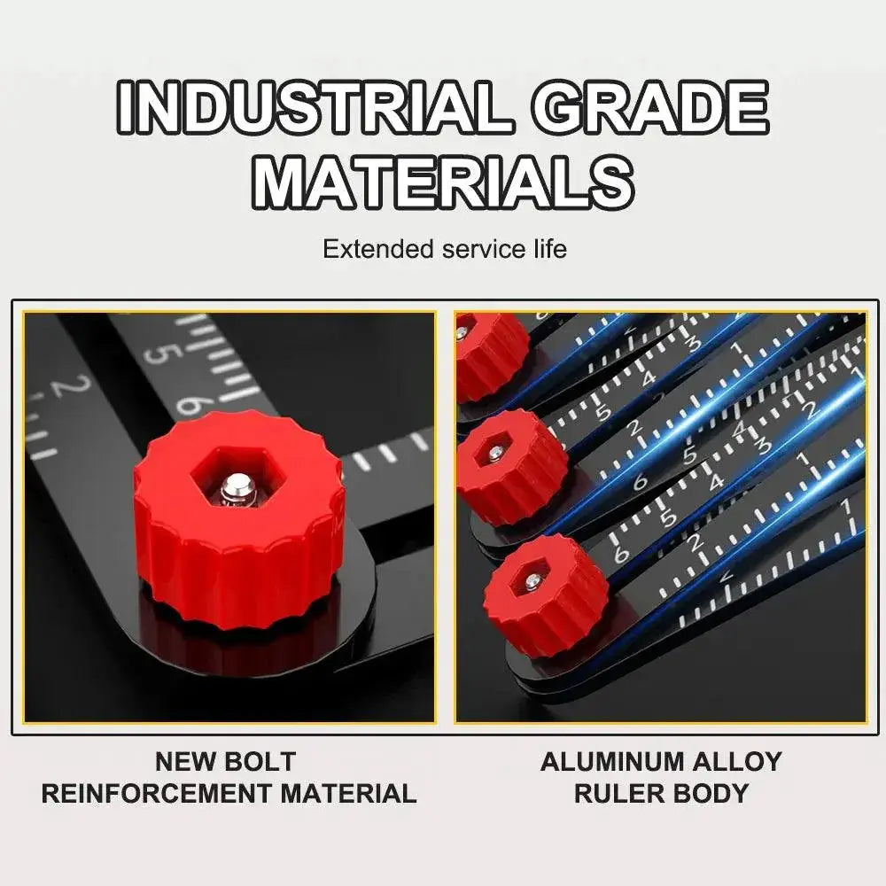 Aluminum Angle Ruler And Drill Locator Tool For Craftsmen
