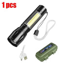 Mini Cob Flashlight - Rechargeable Pocket Torch