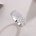 Piece Sterling Silver Silver Moissanite Ring Set