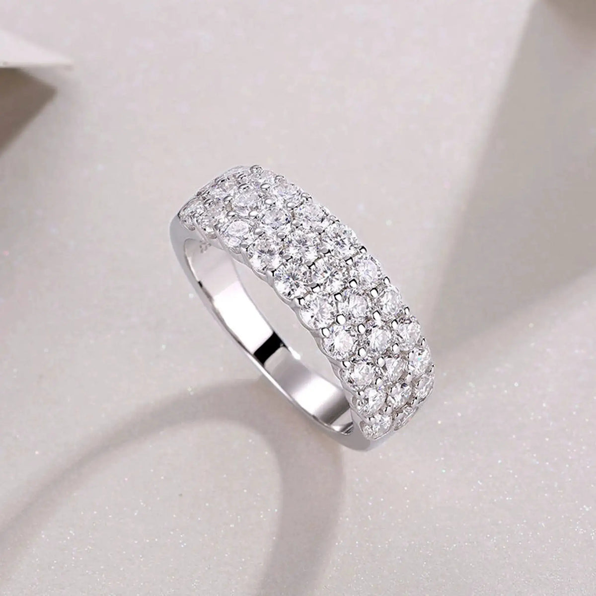 Piece Sterling Silver Silver Moissanite Ring Set — product image 3