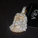 Gold Plated Jesus Pendant Micro Cubic Zirconia Christ Head Charm