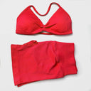 Seamless Yoga Set Women Strappy Bra High Waist