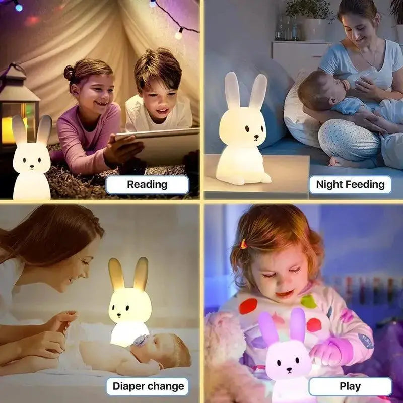 Rabbit Night Light Cute Bunny Lamp for Kids Sleep Glow