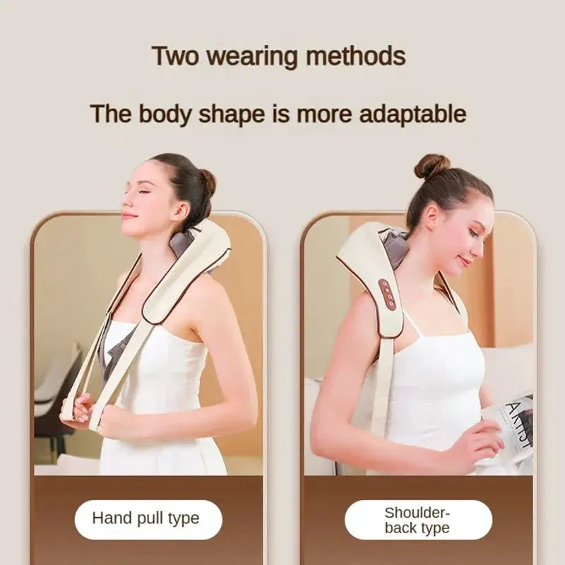 Neck Shoulder Massager Deep Tissue Shiatsu Heat Therapy - OurLum.com