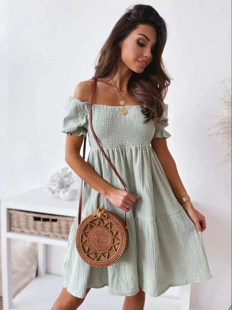 Summer Vibes Off Shoulder Sundress For Stylish Elegance