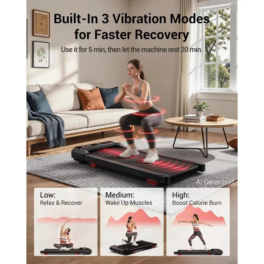 15% Incline Vibration Walking Pad, 3-in-1 Desk Treadmill | 3 Levels, 3.0HP, 8 Absorbers, LED Display, Remote, 300Lbs