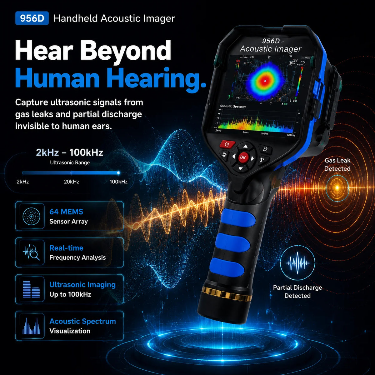 Gas Leak Detector Acoustic Camera Industrial Sound MEMS Partial — product view 2