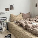 Ins Heart Floral Duvet Cover Set Pillowcases Soft Linens