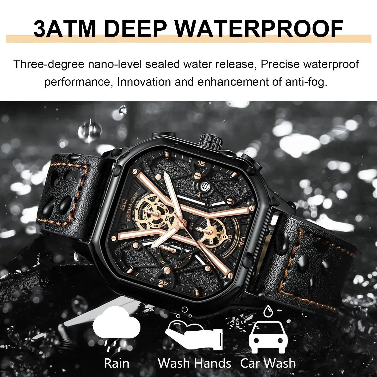 Chronograph Leather Watch Stylish Precision Timepiece