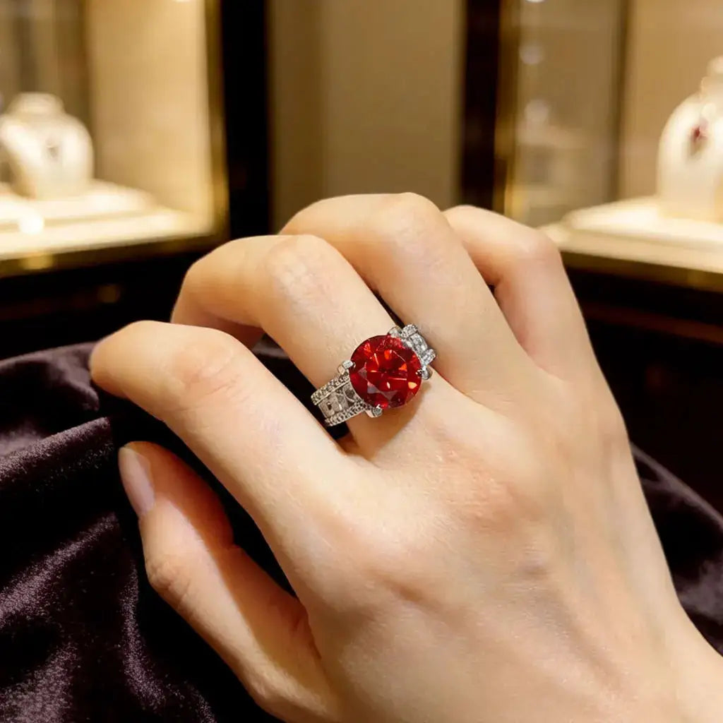 Sterling Silver Sterling Silver Red Moissanite Ring — product image 1