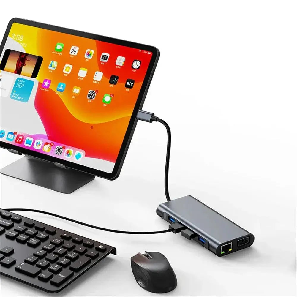 USB C Hub 11 in 1 Type C To 4K HDMI Adapter for Laptop