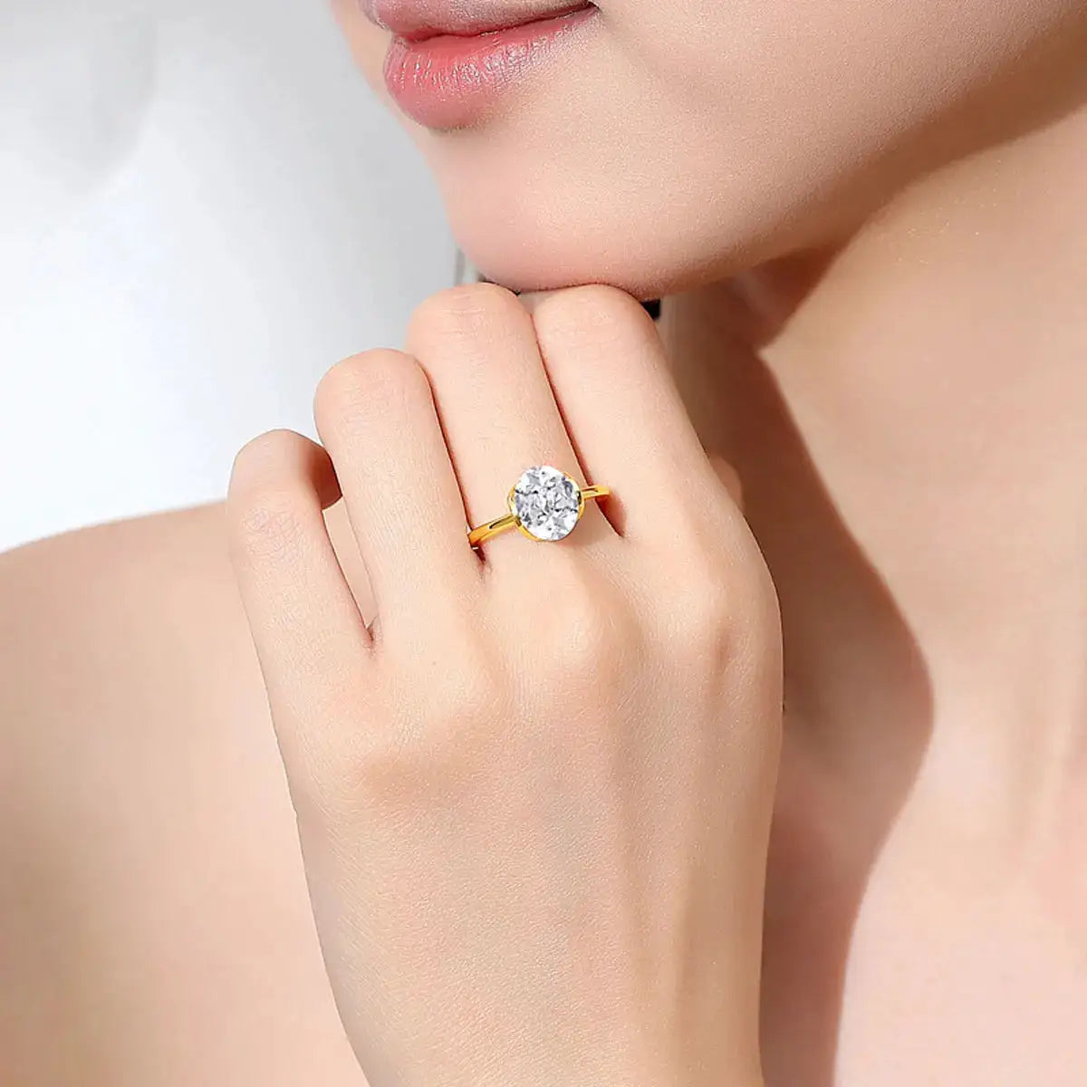 Oval Sterling Silver Moissanite Ring — product image 2