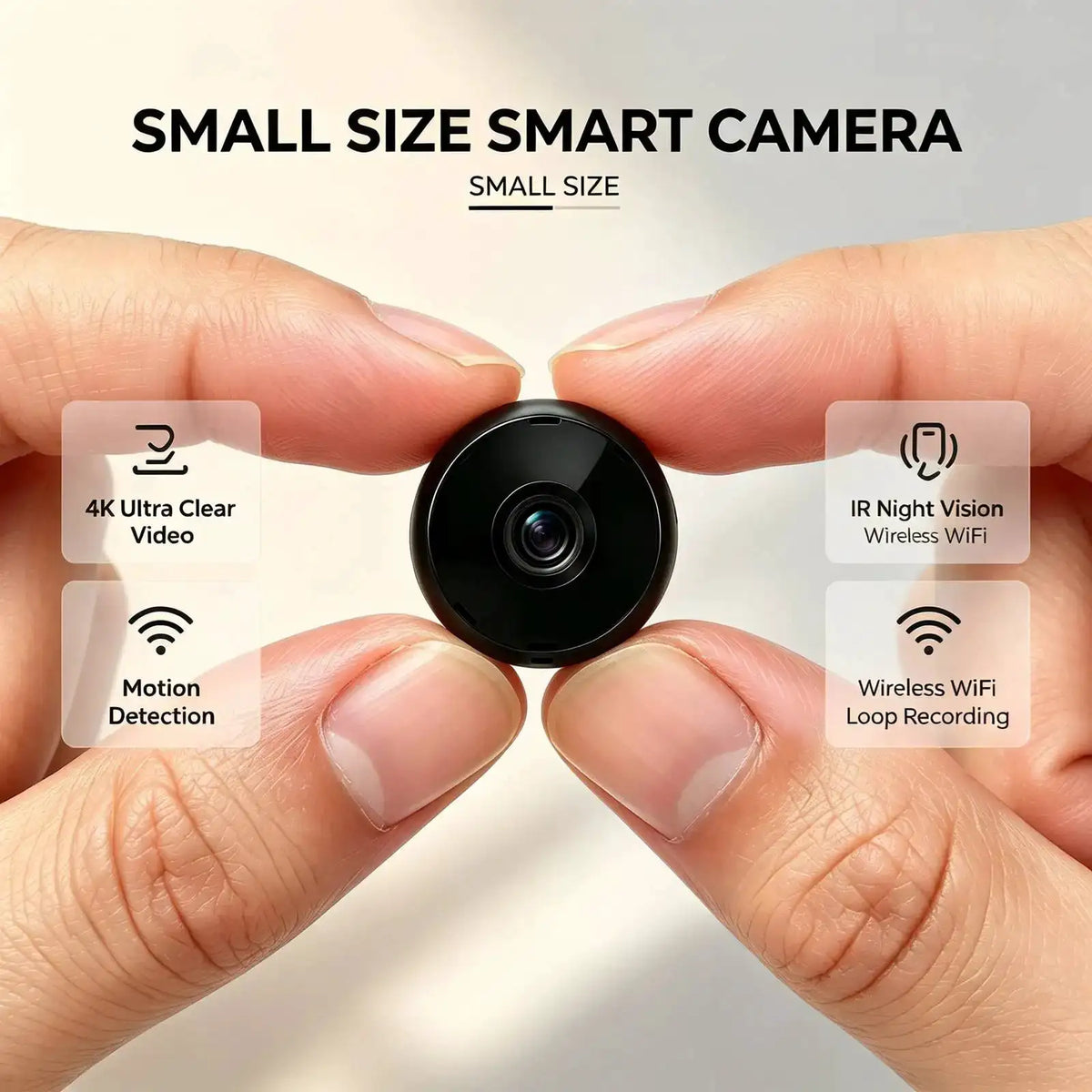 Mini WiFi Security Camera, Ultra HD tiny surveillance 4K night — product view 1
