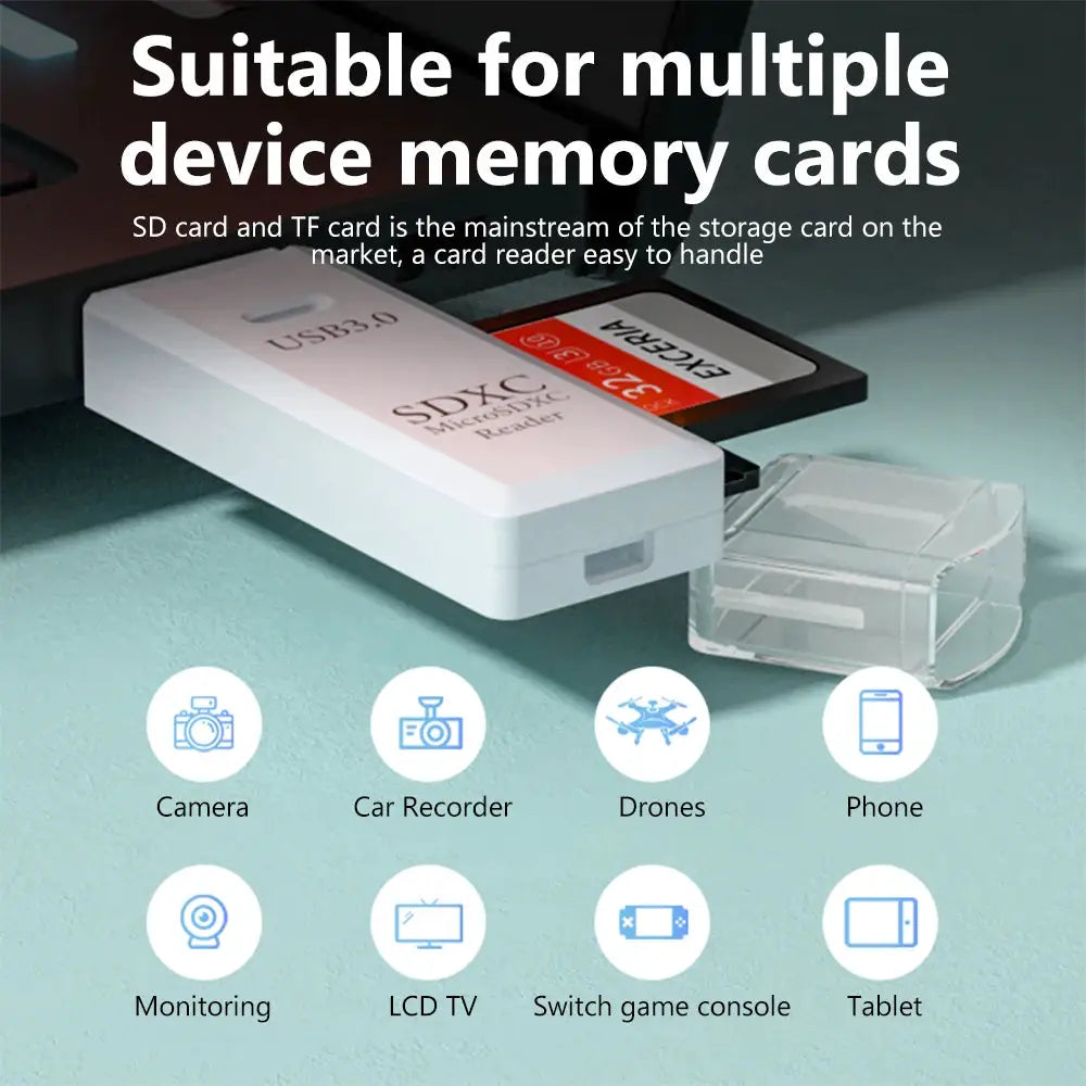 2 in 1 USB 3.0 Card Reader Micro TF sd card Reader usb adapter High Speed Cardreader TF Memory card For PC Laptop Accessories