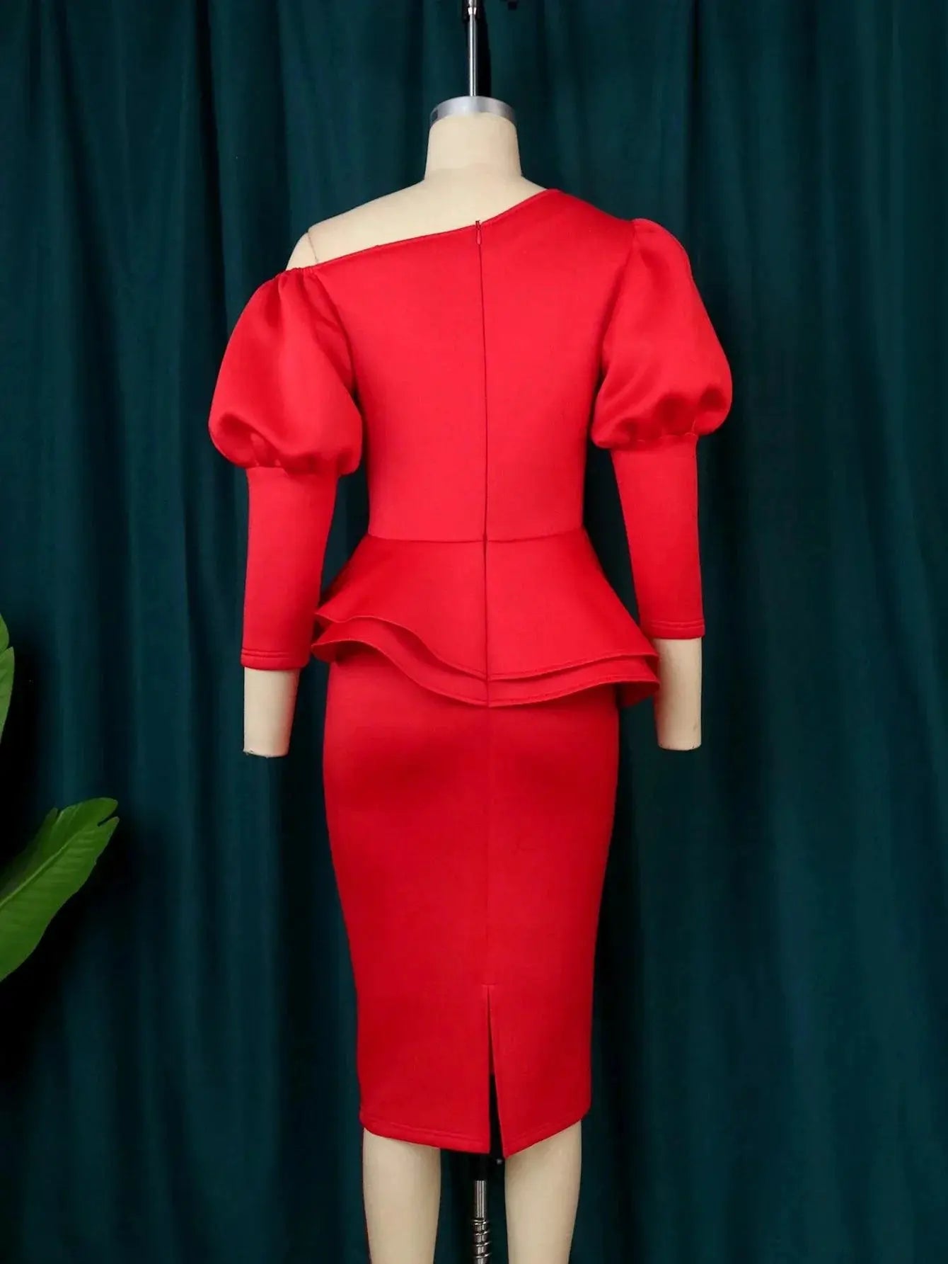 Chic Off Shoulder Red Peplum Dress For Stylish Events