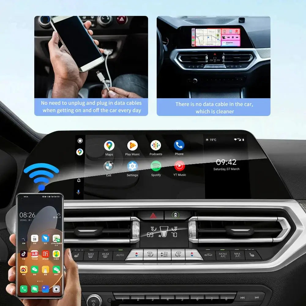 2In1 Wireless CarPlay Android Auto AI Box for Car System