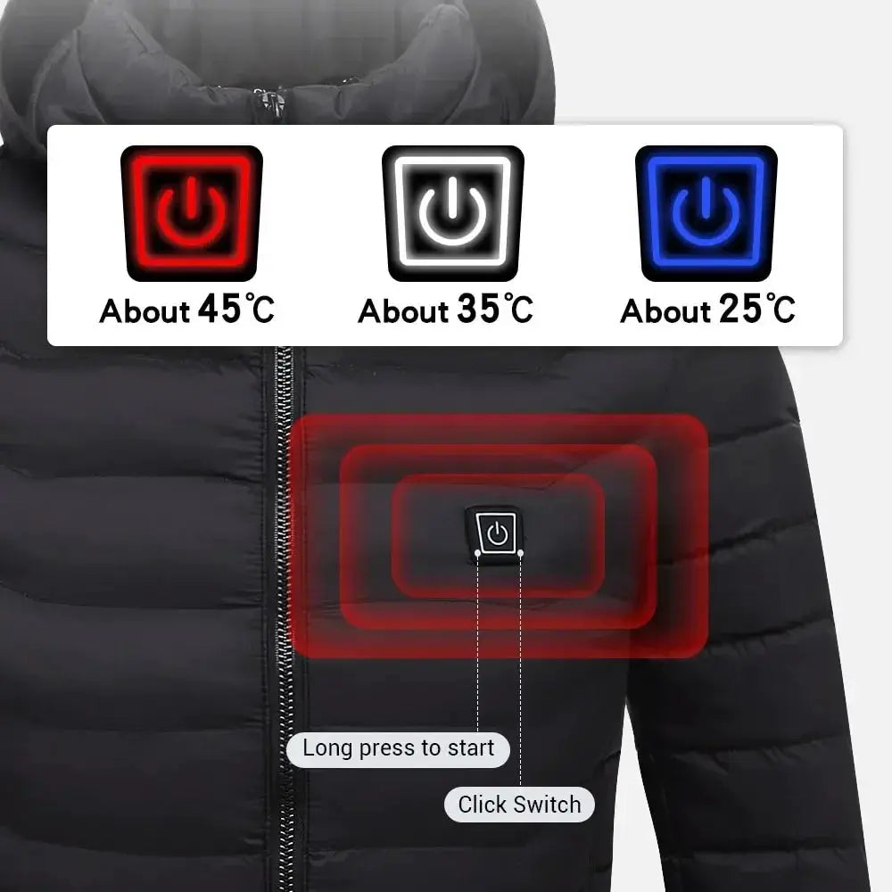 21 Areas Heated Jacket For Men USB Self Heating Vest
